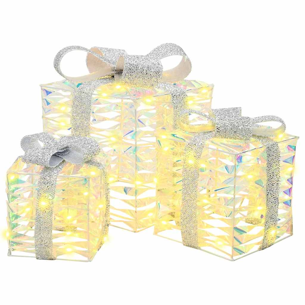Boîte Cadeau avec 60 LED 3 pcs Blanc chaud 20 x 20 x 20 cm PET - XIOS