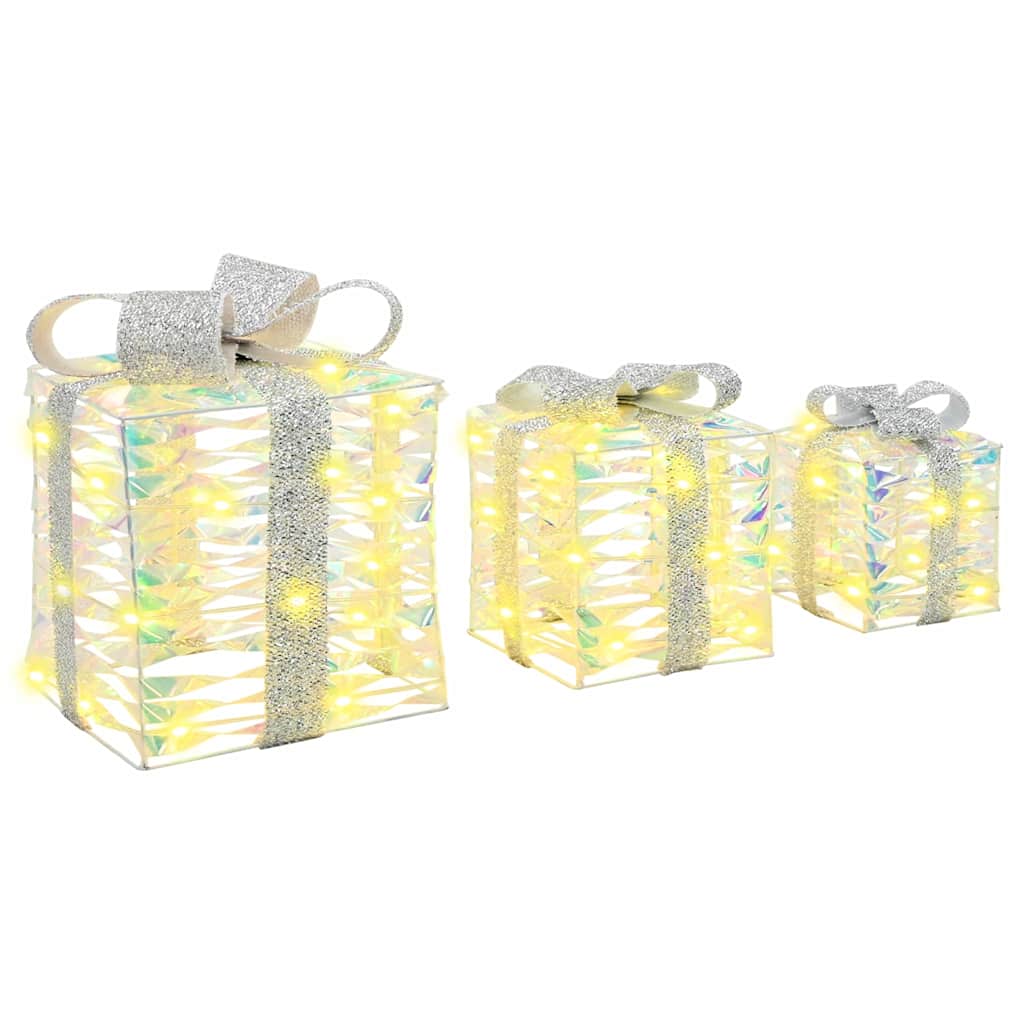 Boîte Cadeau avec 60 LED 3 pcs Blanc chaud 20 x 20 x 20 cm PET - XIOS