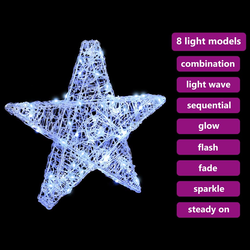 Étoile en 3D Blanc froid 55 x 53,5 x 10 cm Acrylique - XIOS