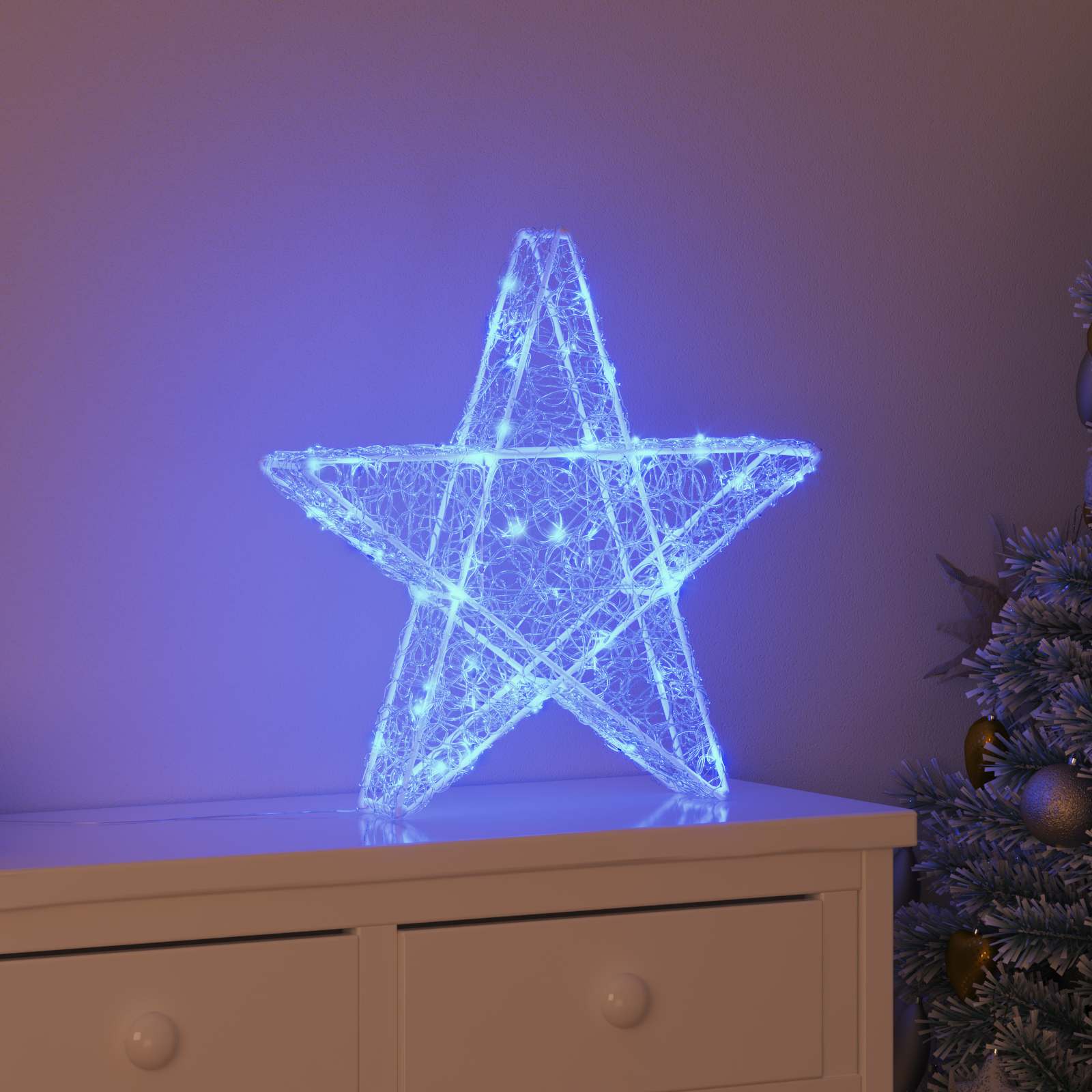 Étoile en 3D avec 50 LED Bleu 55 x 53,5 x 10 cm Acrylique - XIOS