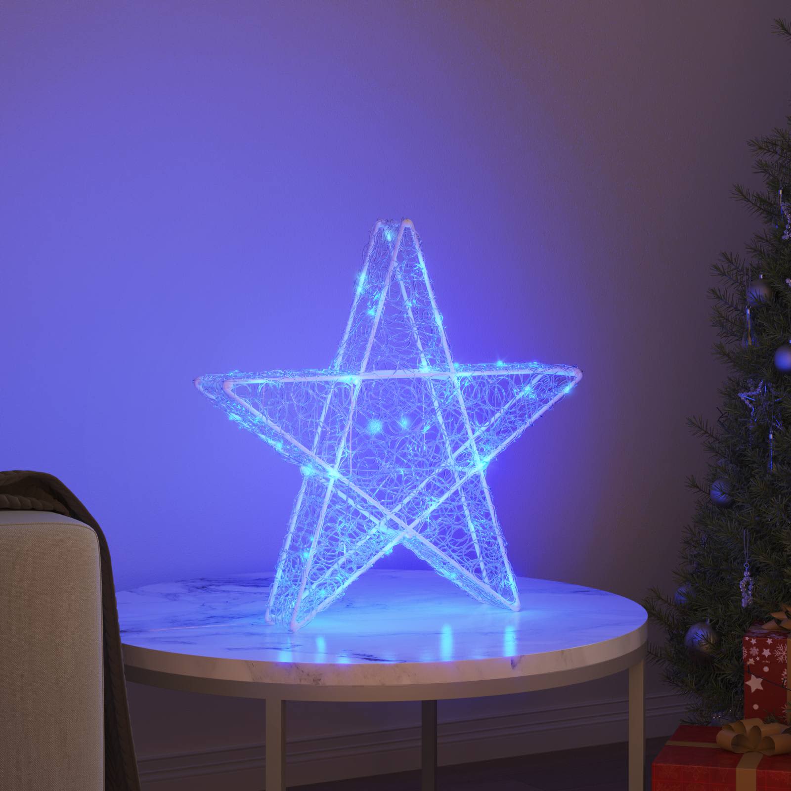 Étoile en 3D avec 50 LED Bleu 55 x 53,5 x 10 cm Acrylique - XIOS