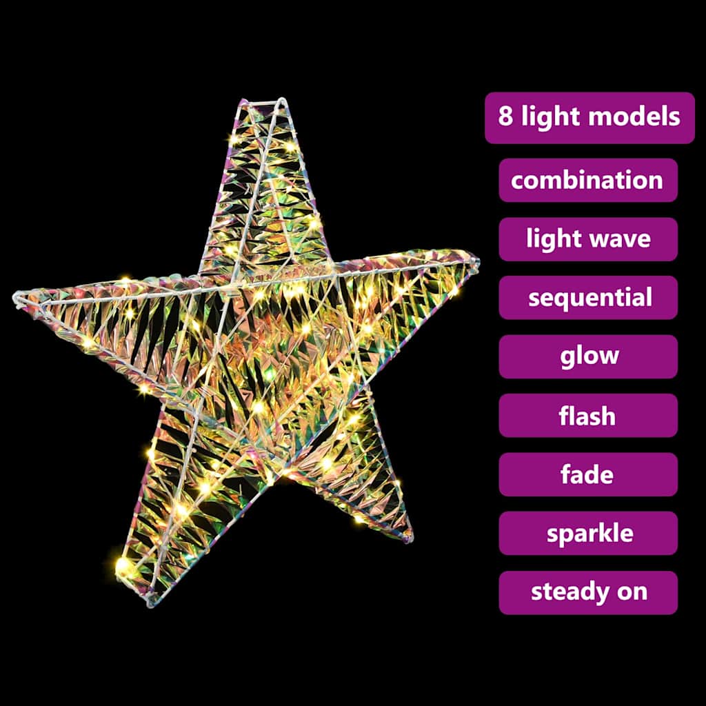 Étoile en 3D avec 50 LED Blanc chaud 55 x 52.5 x 9 cm PET - XIOS