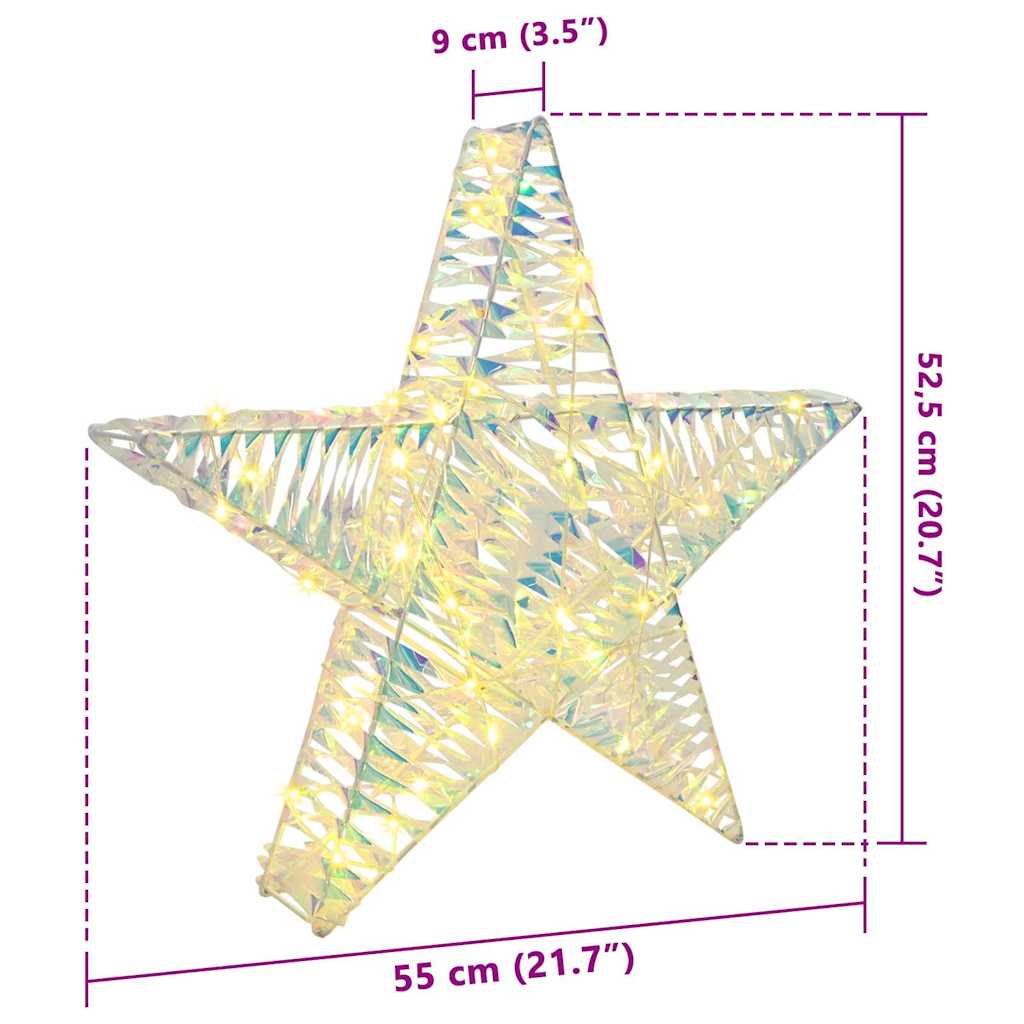 Étoile en 3D avec 50 LED Blanc chaud 55 x 52.5 x 9 cm PET - XIOS