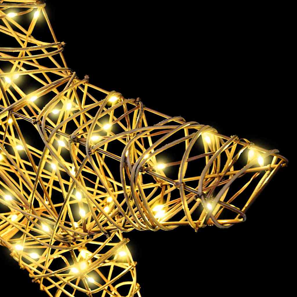 Étoile en 3D avec 50 LED Blanc chaud 55 x 52.5 x 9 cm Rotin - XIOS