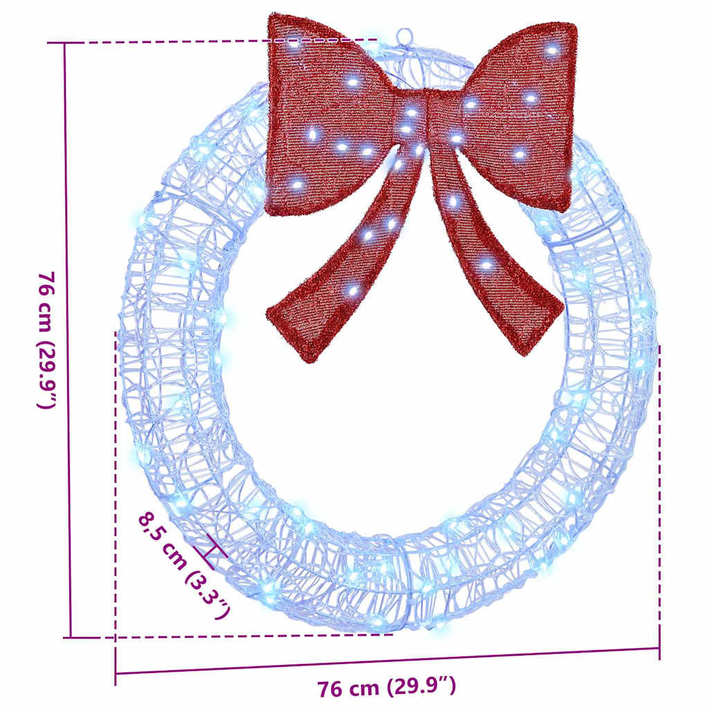 Couronne avec 60 LED Bleu 75 cm Acrylique - XIOS