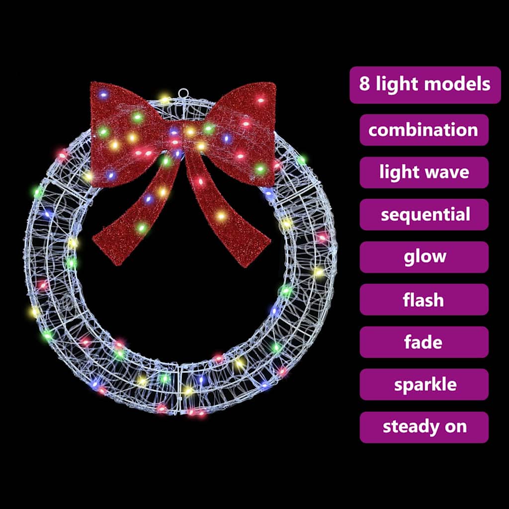 Couronne avec des lumières à LED Multicolore 75 cm Acrylique - XIOS