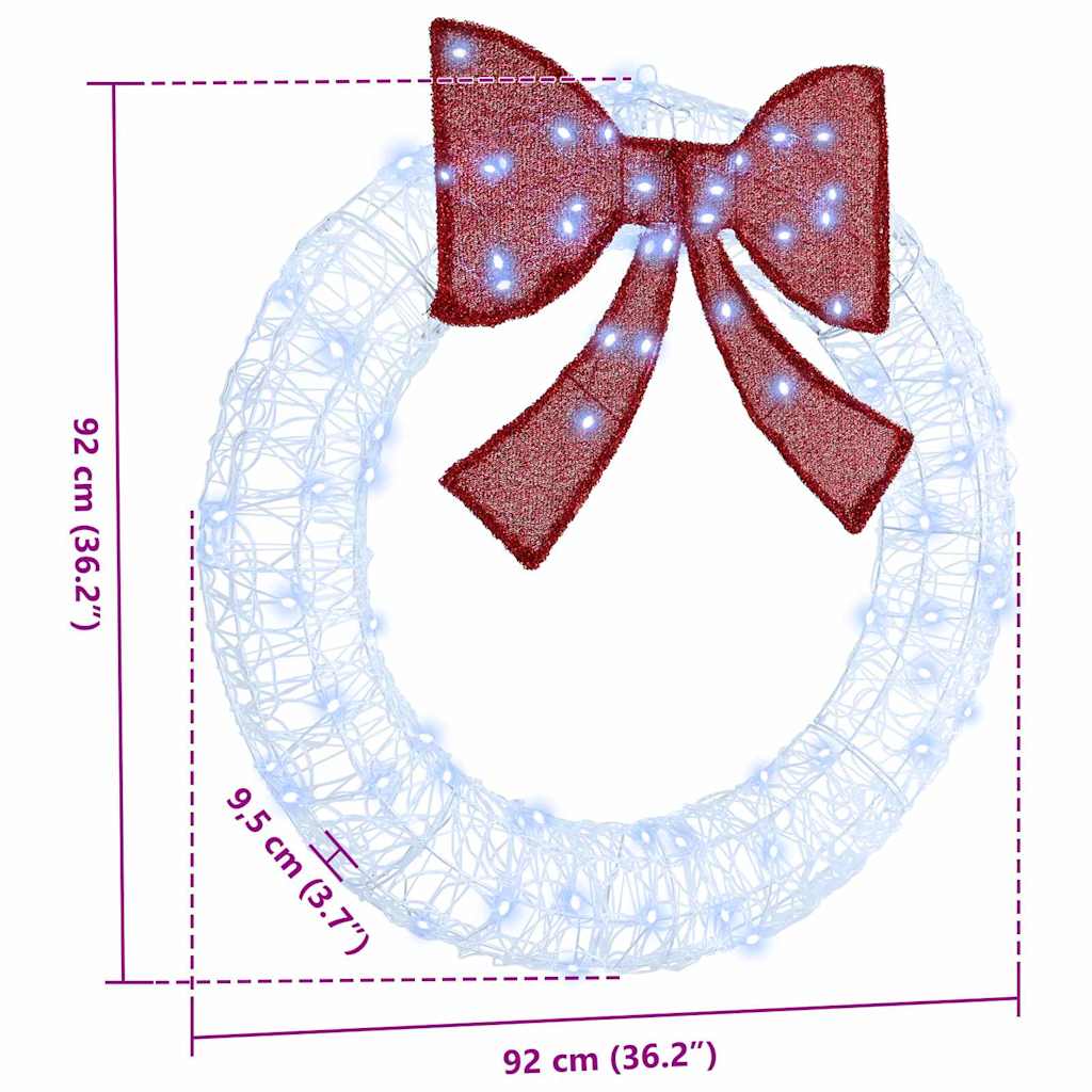 Couronne avec 80 LED Blanc froid 90 cm Acrylique - XIOS