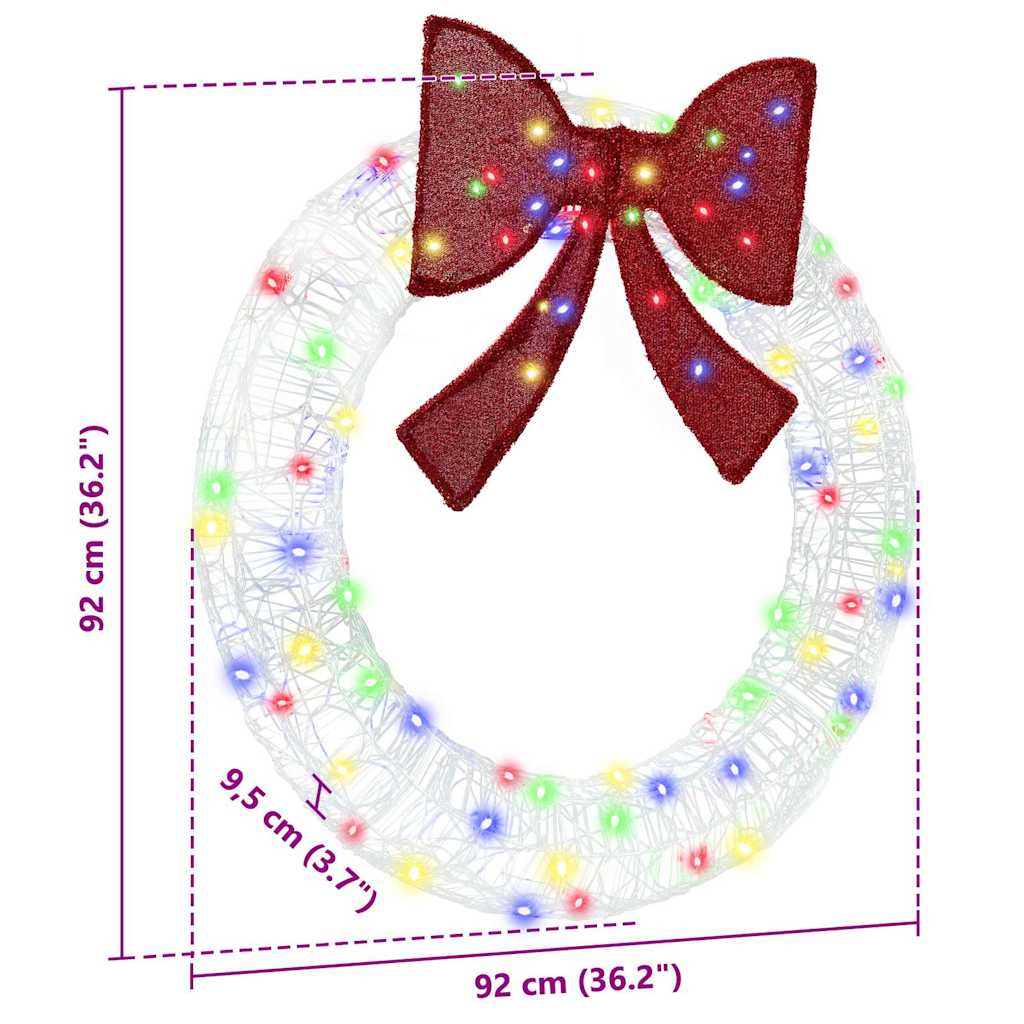 Couronne avec 80 LED Multicolore 90 cm Acrylique - XIOS