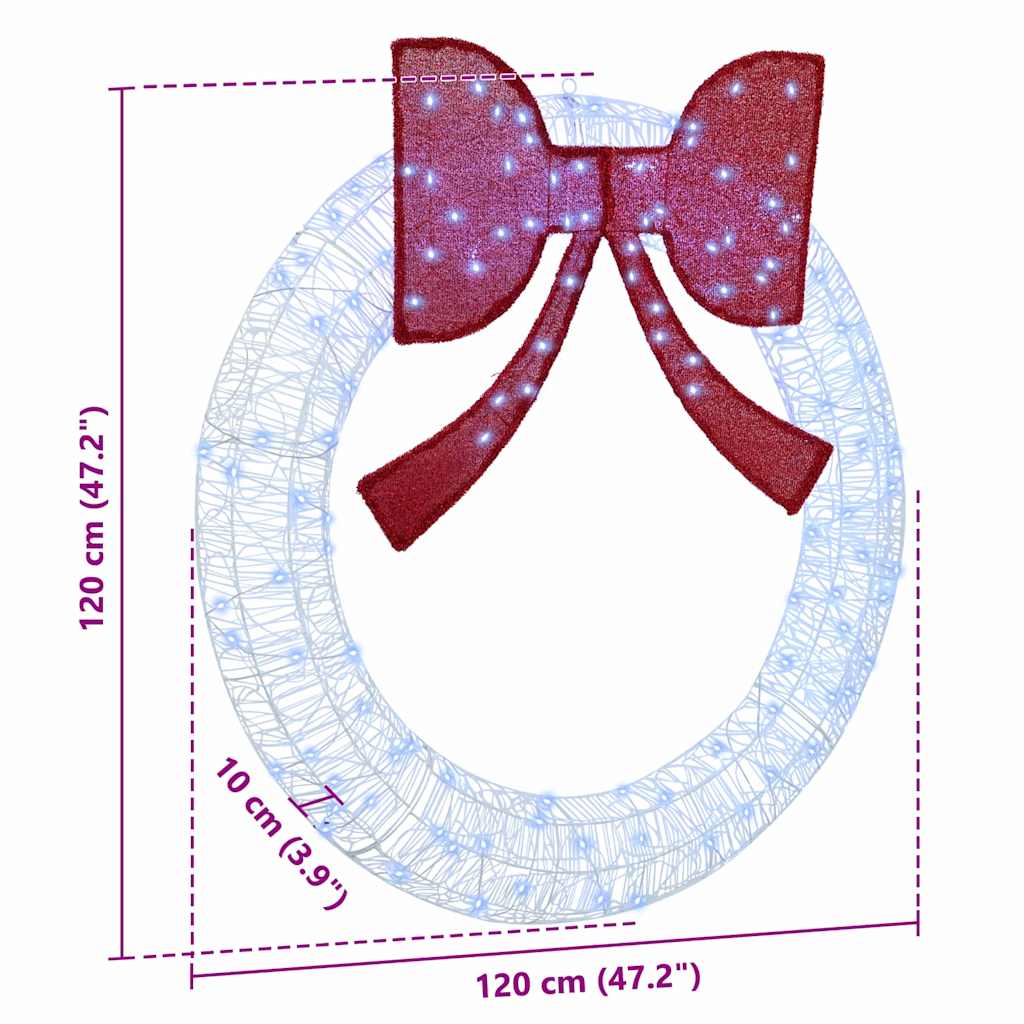 Couronne avec 150 LED Blanc froid 120 cm Acrylique - XIOS