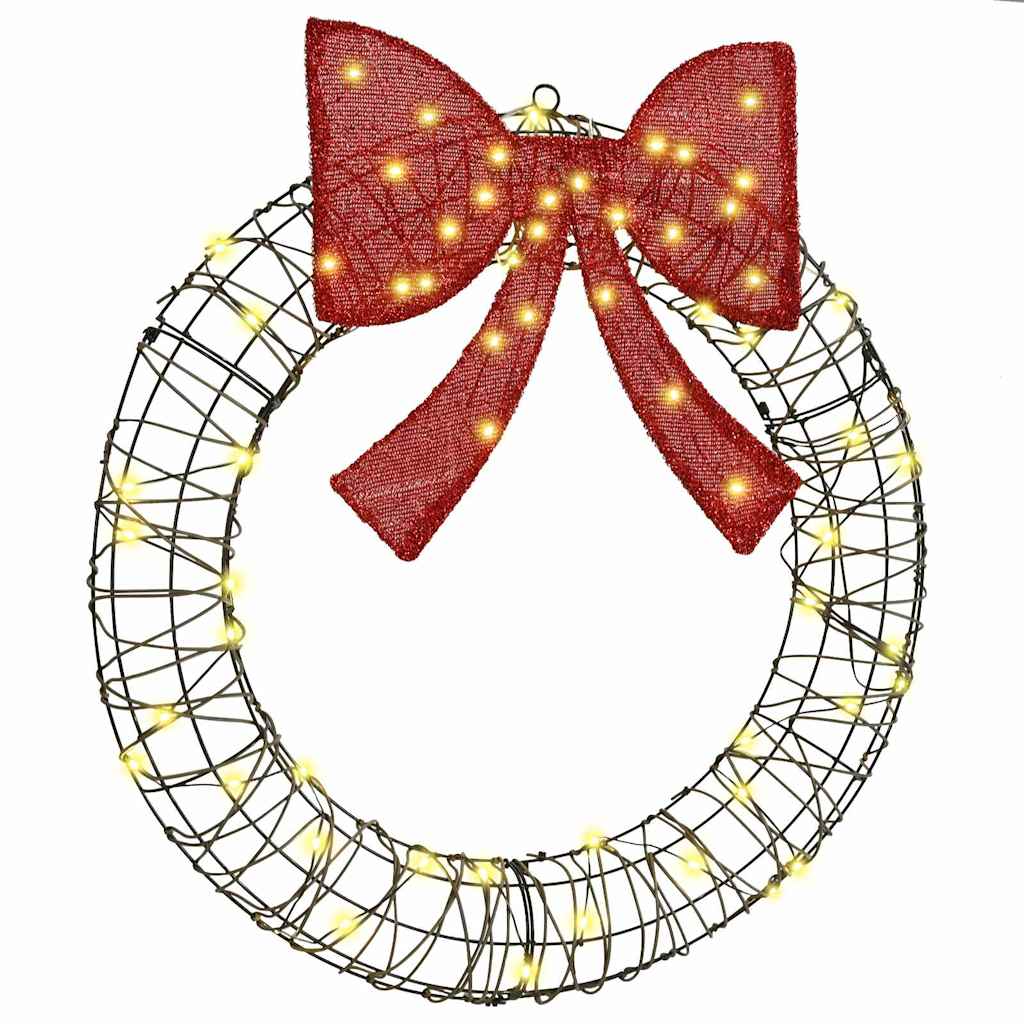 Couronne avec 60 LED Blanc chaud 75 cm Rotin - XIOS