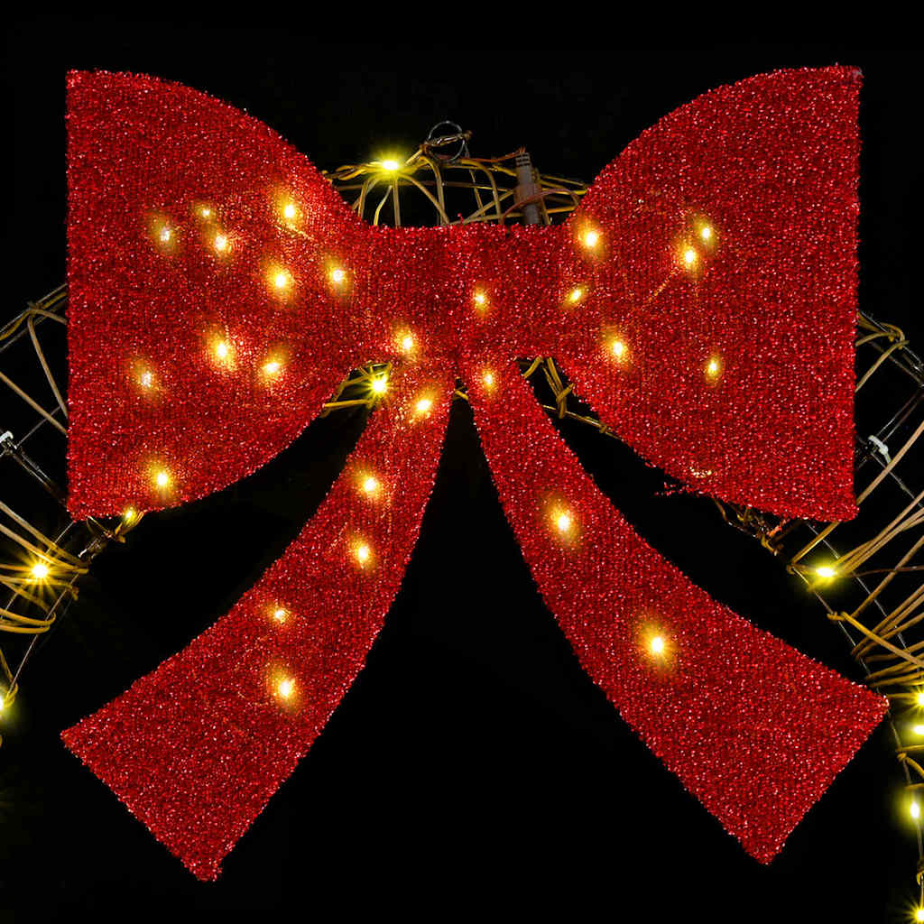 Couronne avec 80 LED Blanc chaud 90 x 90 x 9 cm Rotin - XIOS