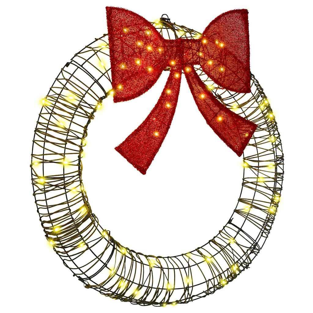 Couronne avec 80 LED Blanc chaud 90 x 90 x 9 cm Rotin - XIOS