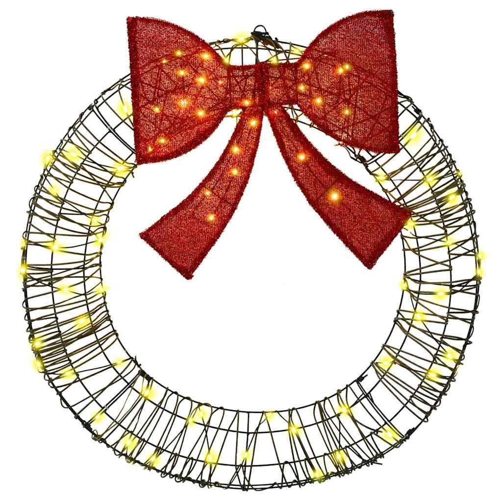 Couronne avec 80 LED Blanc chaud 90 x 90 x 9 cm Rotin - XIOS