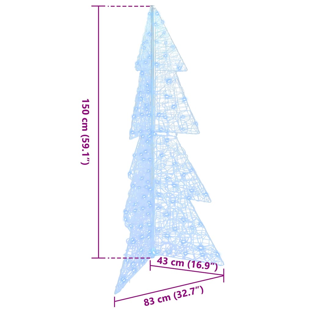 Sapin de Noël avec 160 LED Blanc Froid 150 cm Acrylique - XIOS