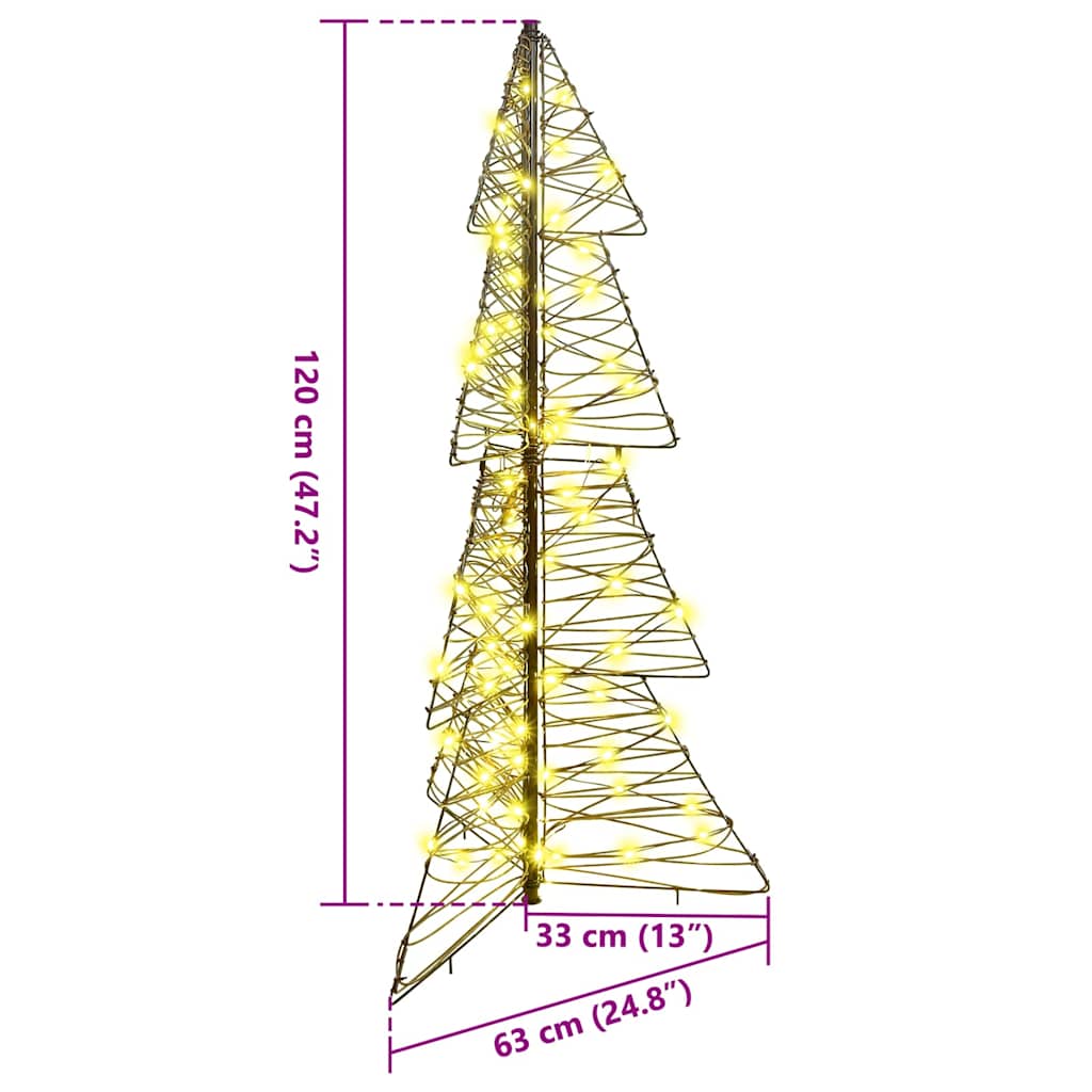 Sapin de Noël avec 100 LED Blanc chaud 120 cm Rotin - XIOS
