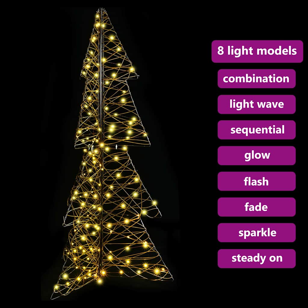 Sapin de Noël avec 160 LED Blanc chaud 150 cm Rotin - XIOS