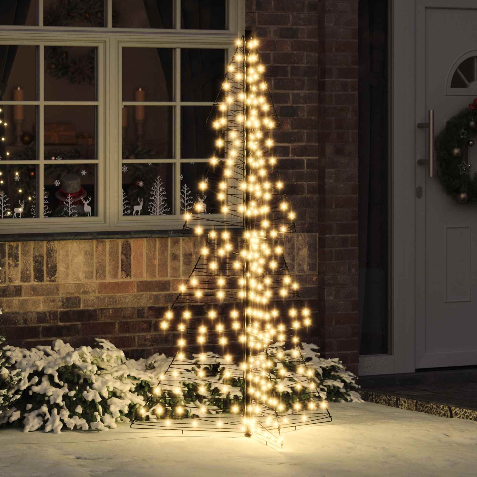 Sapin de Noël avec 240 LED Blanc chaud 180 cm Rotin - XIOS