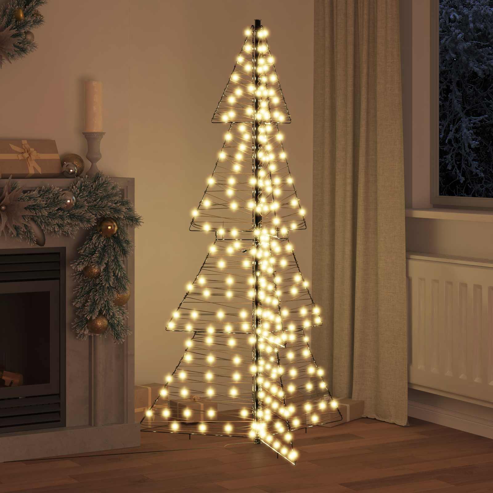 Sapin de Noël avec 240 LED Blanc chaud 180 cm Rotin - XIOS