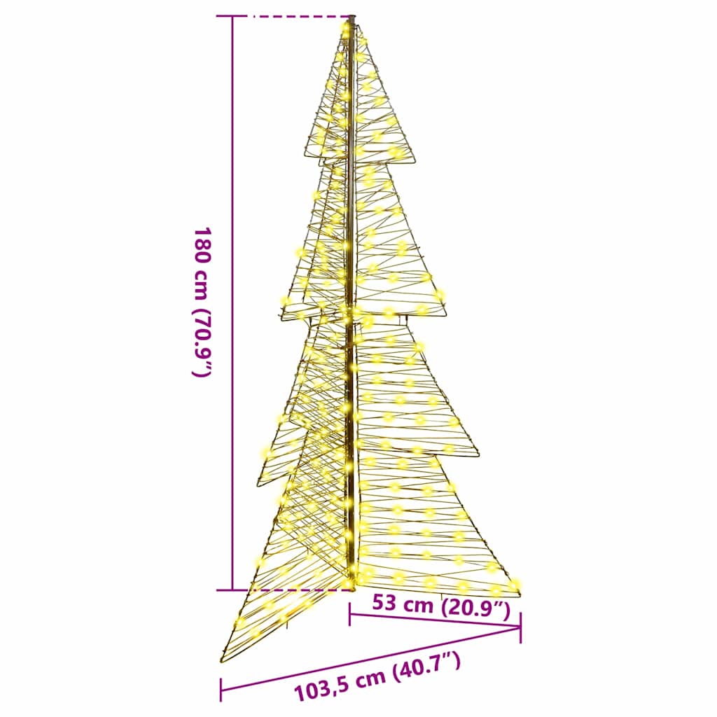 Sapin de Noël avec 240 LED Blanc chaud 180 cm Rotin - XIOS