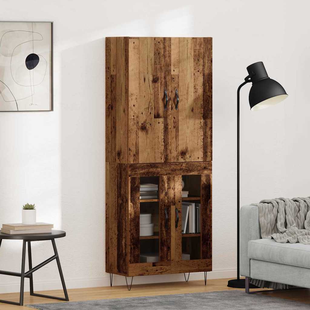 Haut Armoire 2 pc Bois ancien 69,5 x 34 x 180 cm