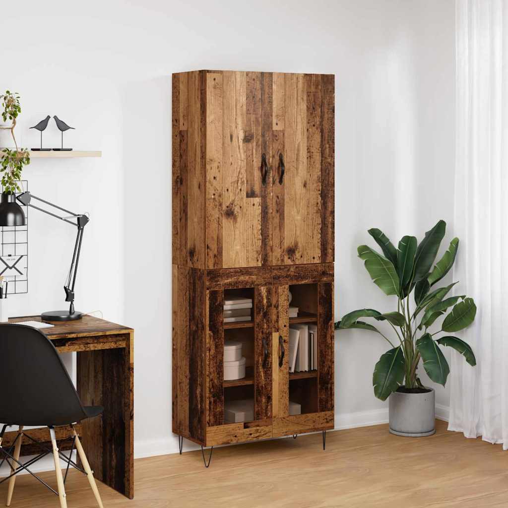 Haut Armoire 2 pc Bois ancien 69,5 x 34 x 180 cm