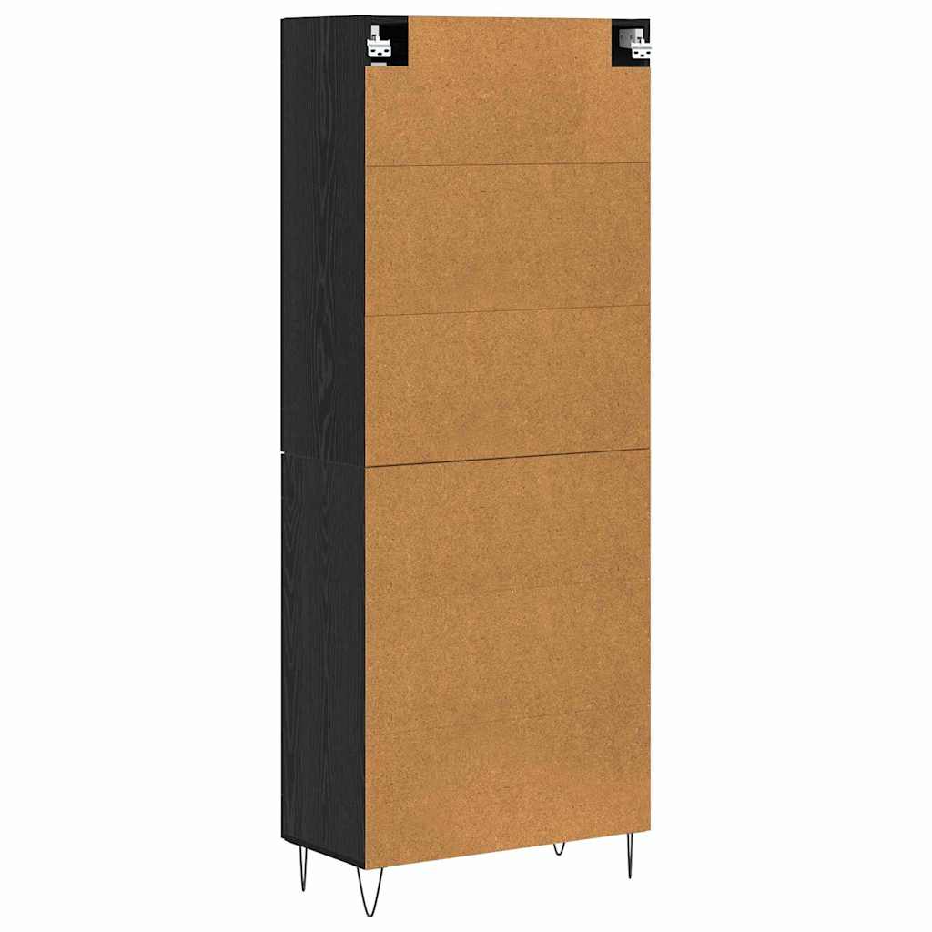 Haut Armoire 2 pcs Chêne noir Bois d'ingénierie et verre - XIOS