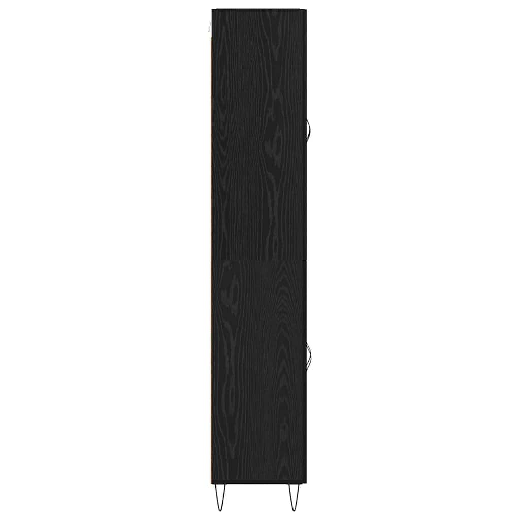 Haut Armoire 2 pcs Chêne noir Bois d'ingénierie et verre - XIOS
