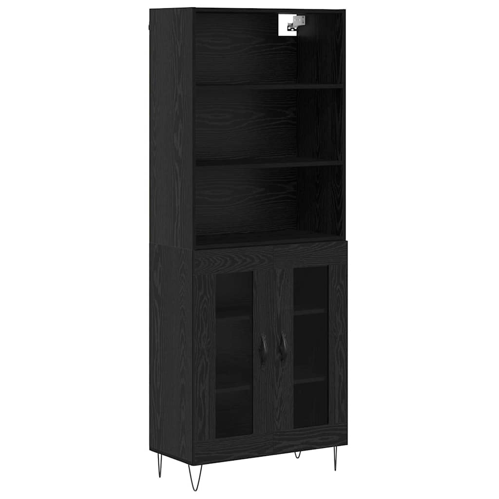 Haut Armoire 2 pc Chêne noir 69,5 x 34 x 180 cm