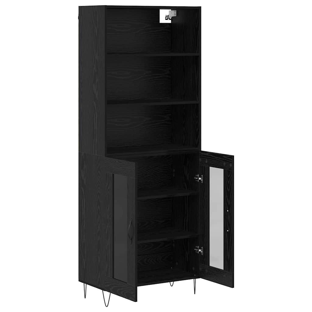 Haut Armoire 2 pc Chêne noir 69,5 x 34 x 180 cm