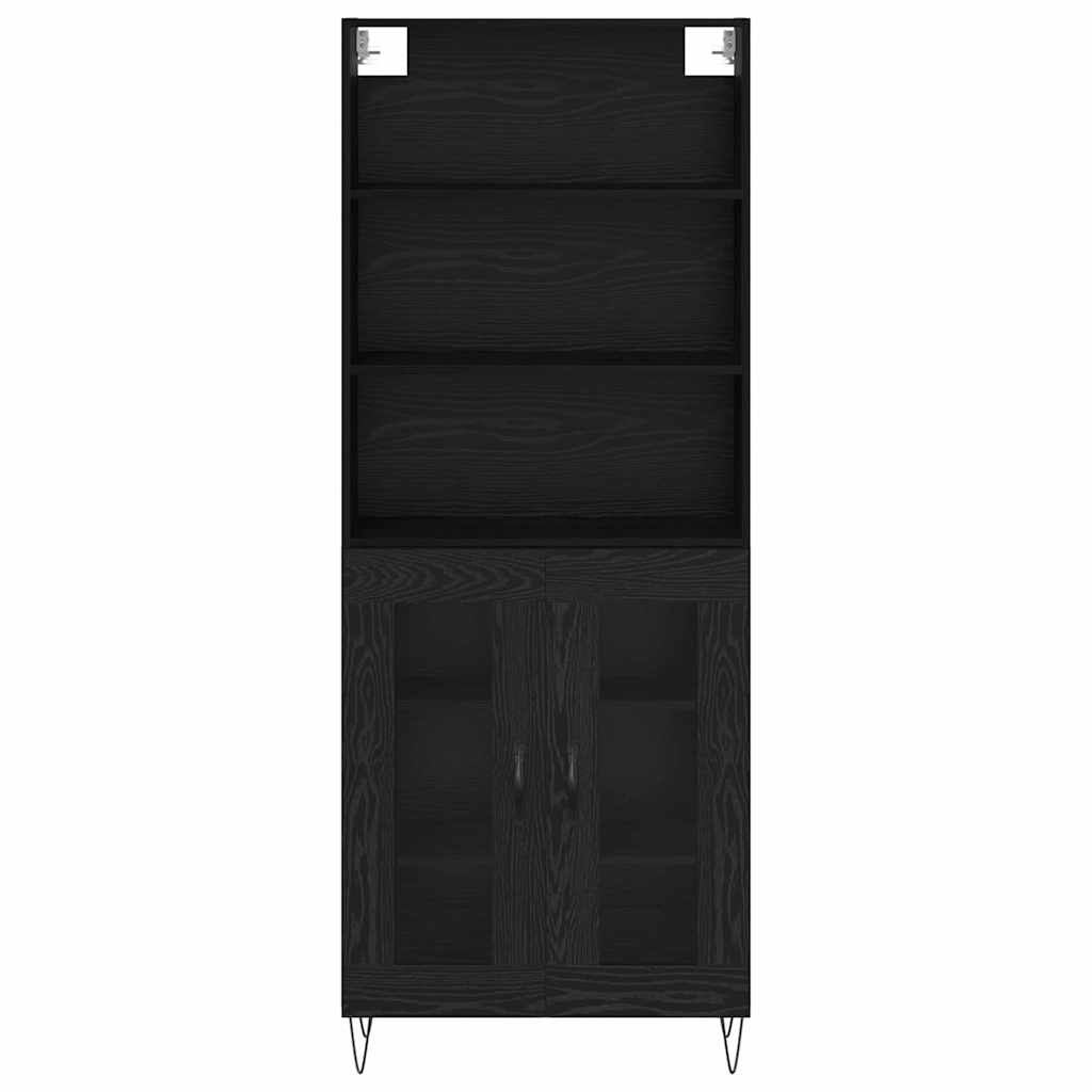 Haut Armoire 2 pc Chêne noir 69,5 x 34 x 180 cm