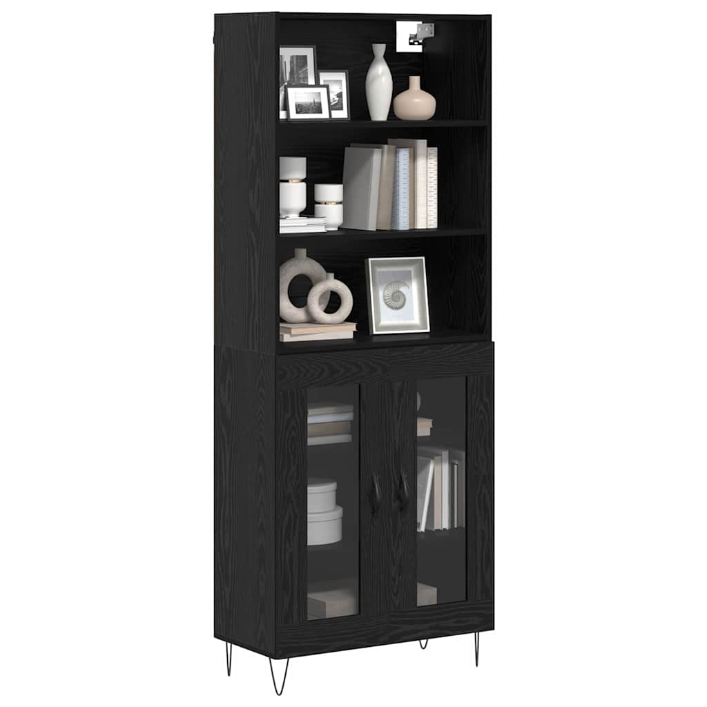 Haut Armoire 2 pc Chêne noir 69,5 x 34 x 180 cm