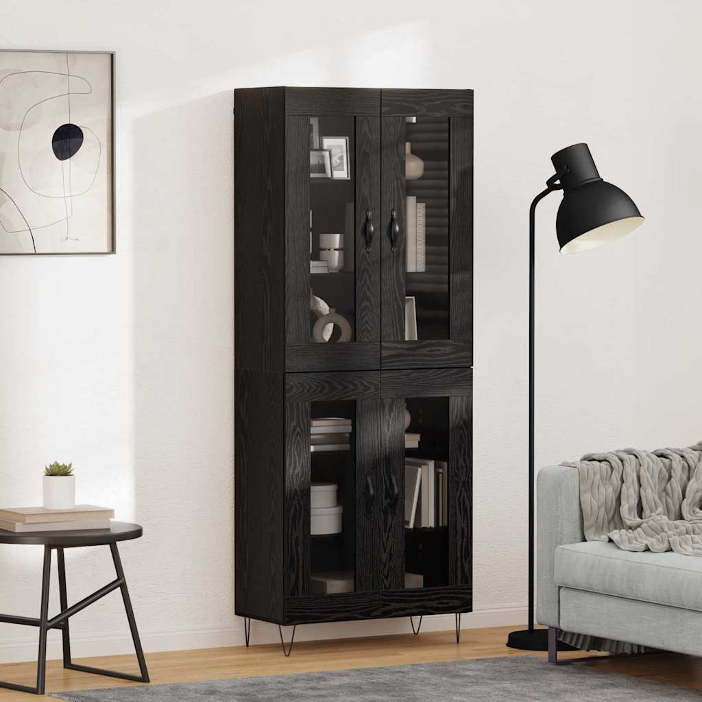 Haut Armoire Chêne noir 69,5 x 34 x 90 cm Bois d'ingénierie