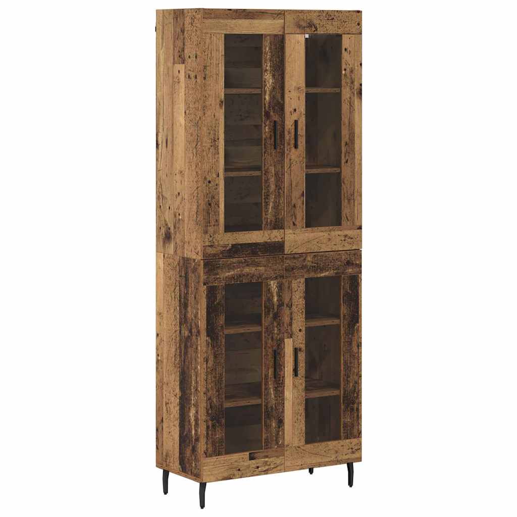 Haut Armoire 2 pcs Bois Ancien Bois Aggloméré et Verre - XIOS