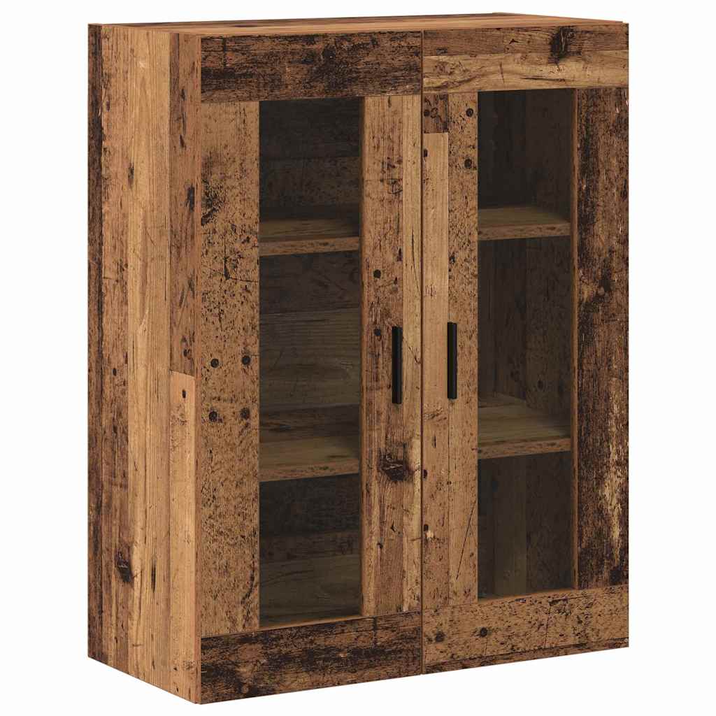 Haut Armoire 2 pcs Bois Ancien Bois Aggloméré et Verre - XIOS