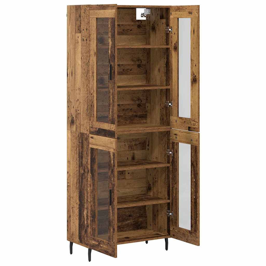 Haut Armoire 2 pcs Bois Ancien Bois Aggloméré et Verre - XIOS