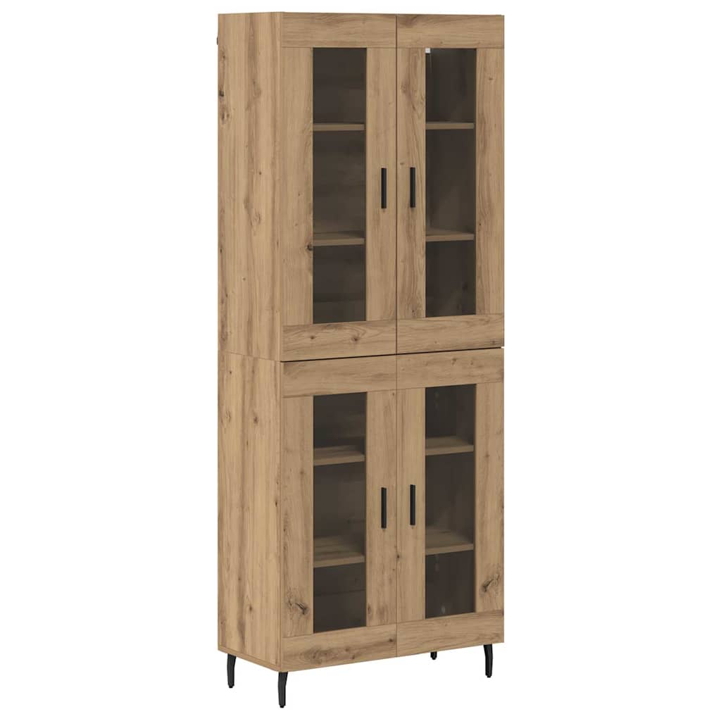 Haut Armoire 2 pcs Chêne artisanal Bois Aggloméré et Verre - XIOS
