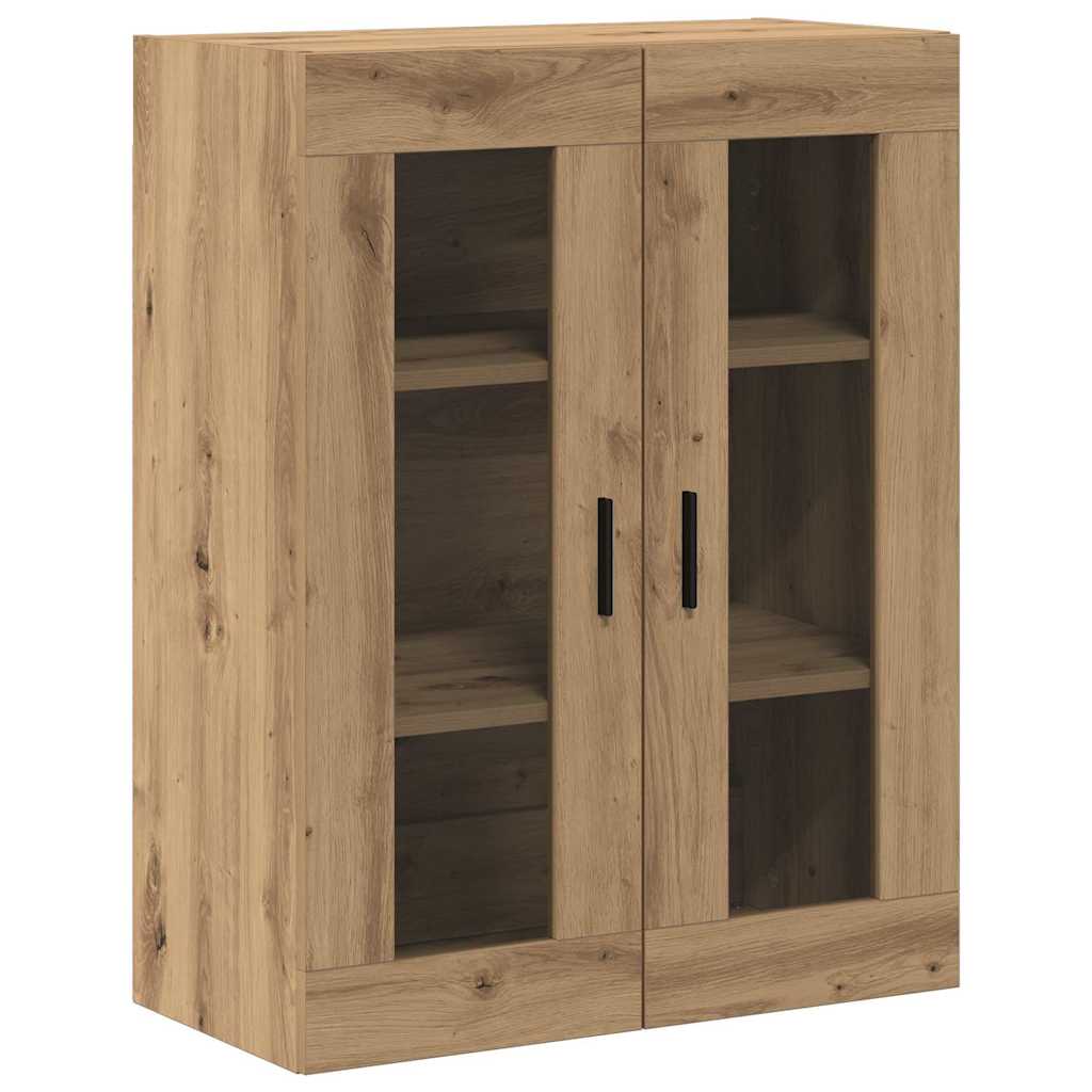 Haut Armoire 2 pcs Chêne artisanal Bois Aggloméré et Verre - XIOS