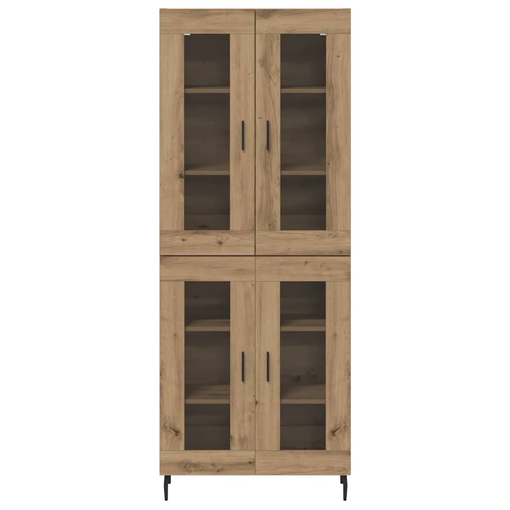 Haut Armoire 2 pcs Chêne artisanal Bois Aggloméré et Verre - XIOS