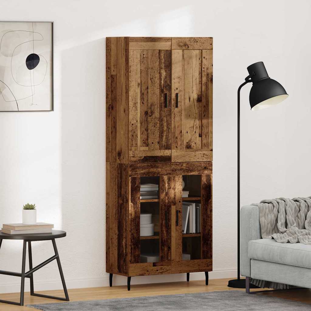 Haut Armoire 2 pcs Bois ancien Bois d'ingénierie - XIOS
