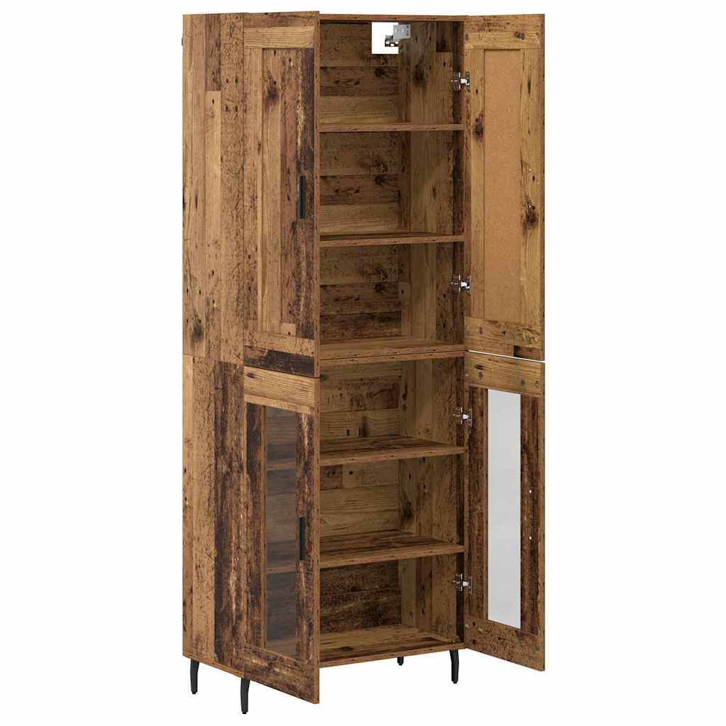 Haut Armoire 2 pcs Bois Ancien Bois Aggloméré et Verre - XIOS