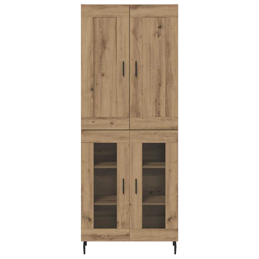 Haut Armoire 2 pcs Chêne artisanal Bois Aggloméré et Verre - XIOS