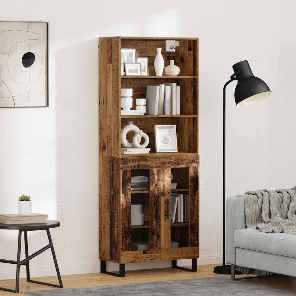 Haut Armoire 2 pcs Bois ancien Bois d'ingénierie - XIOS