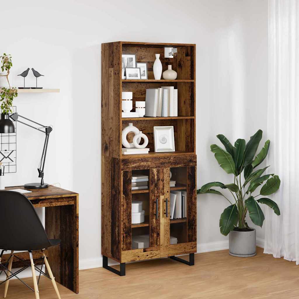 Haut Armoire 2 pcs Bois ancien Bois d'ingénierie - XIOS
