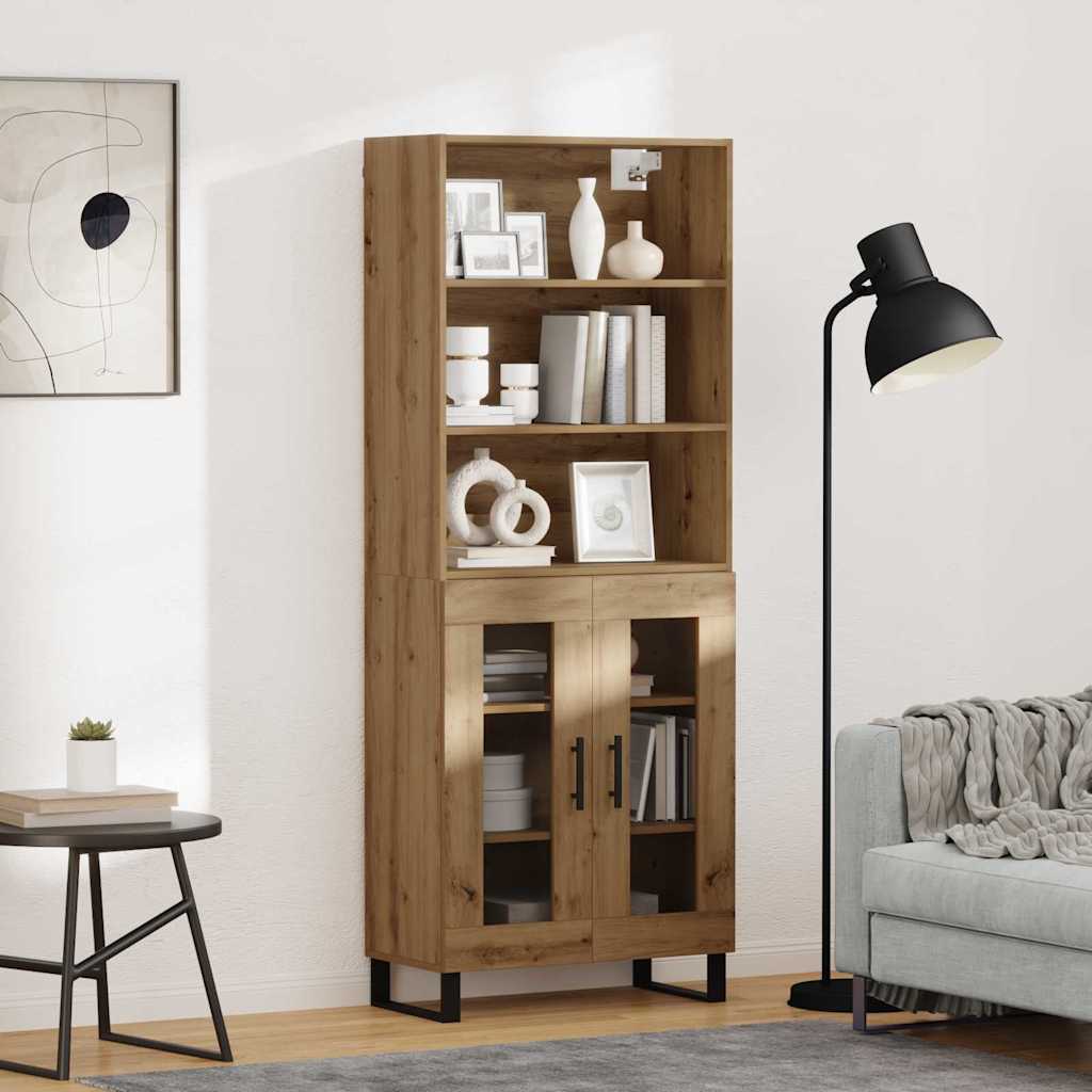 Haut Armoire 2 pcs Chêne artisanal Bois d'ingénierie - XIOS
