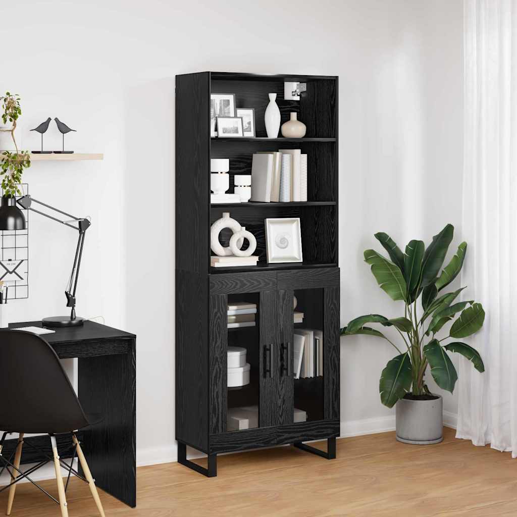 Haut Armoire 2 pcs Chêne noir Bois d'ingénierie - XIOS