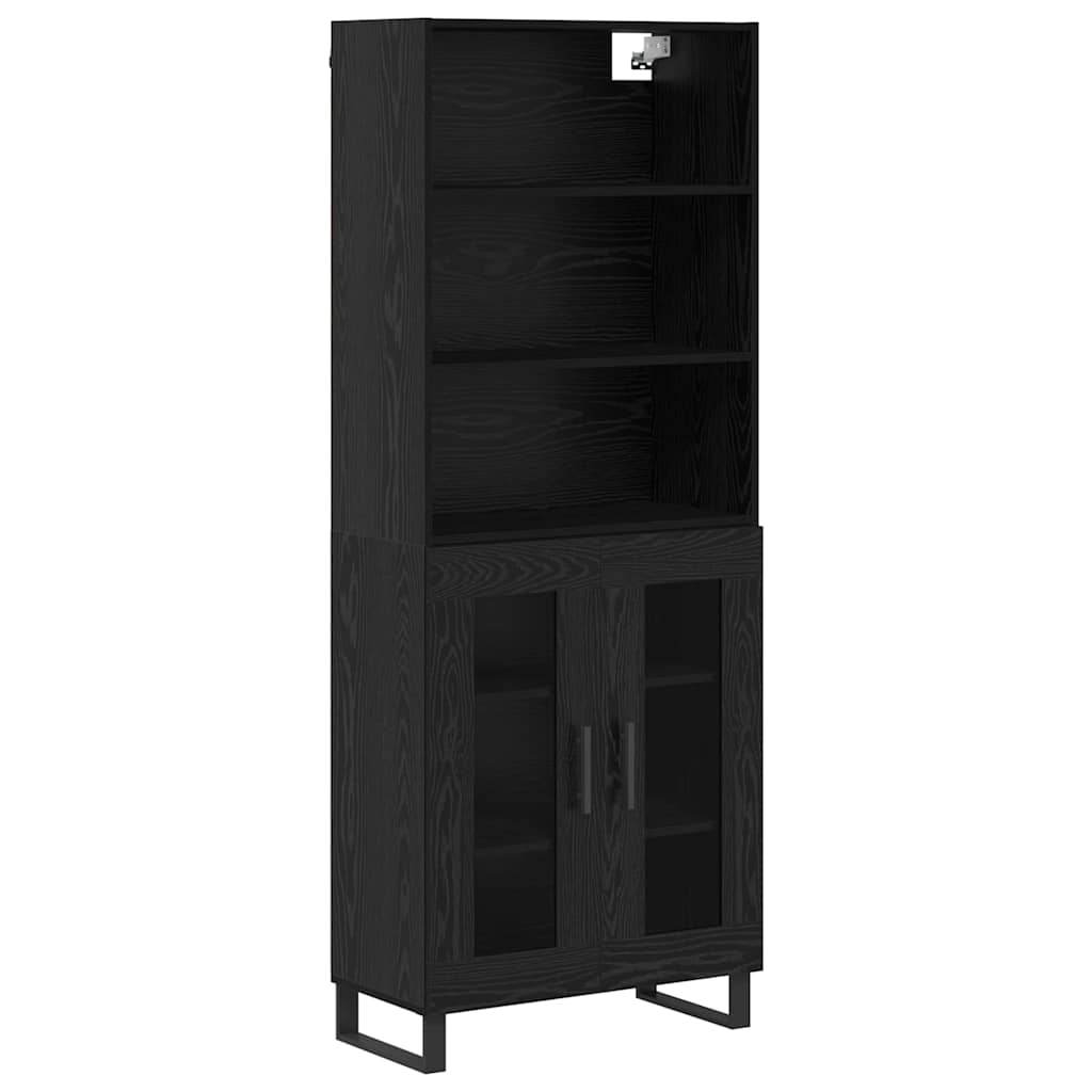 Haut Armoire 2 pcs Chêne noir Bois d'ingénierie - XIOS