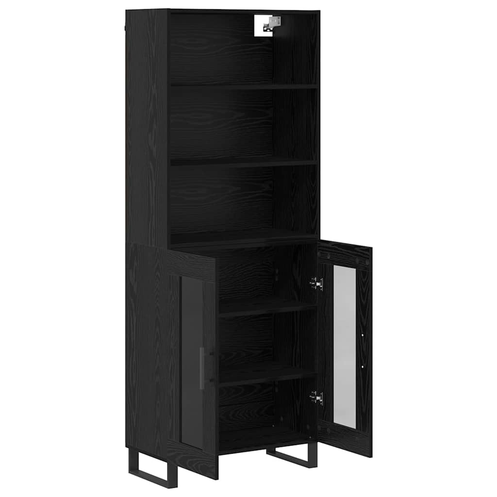 Haut Armoire 2 pcs Chêne noir Bois d'ingénierie - XIOS