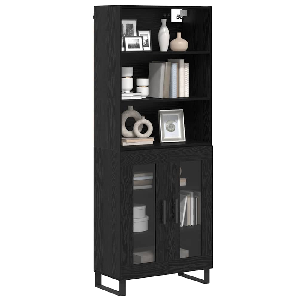 Haut Armoire 2 pcs Chêne noir Bois d'ingénierie - XIOS