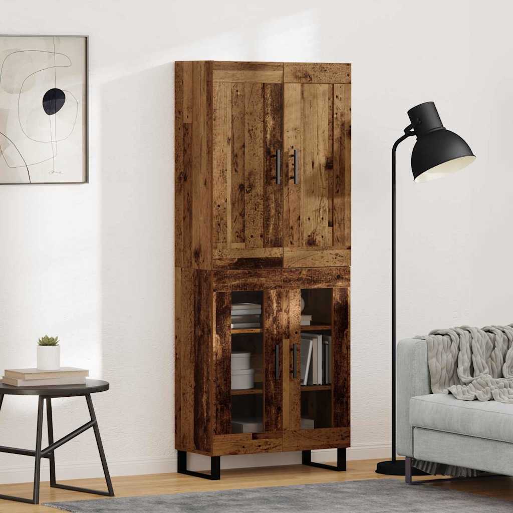 Haut Armoire 2 pc Bois ancien 69,5 x 34 x 180 cm