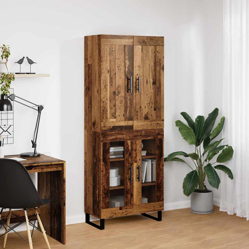 Haut Armoire 2 pc Bois ancien 69,5 x 34 x 180 cm